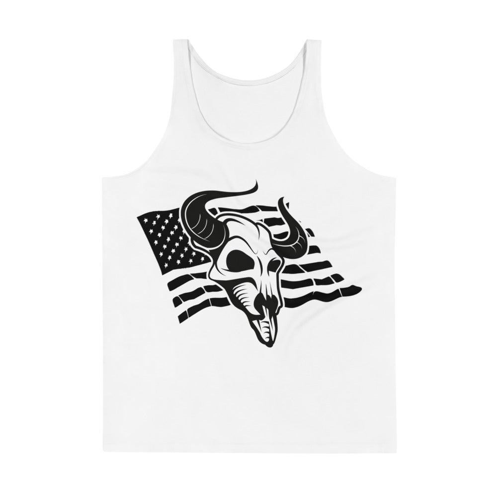 Black Bull on Flag Unisex Tank T-Shirt