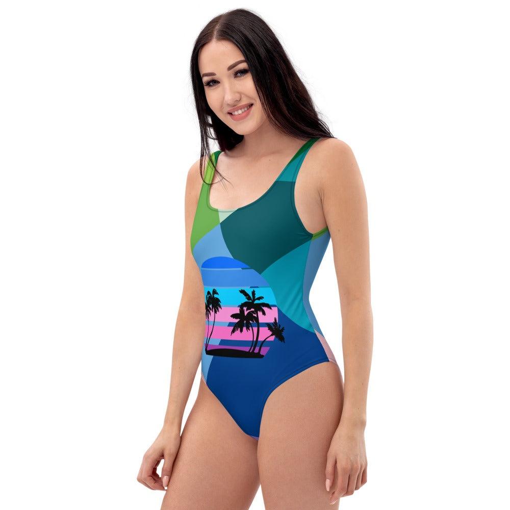 Retro Neon One-Piece Swimsuit