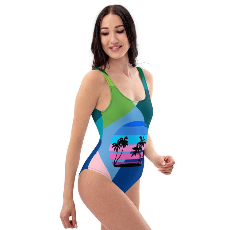 Retro Neon One-Piece Swimsuit