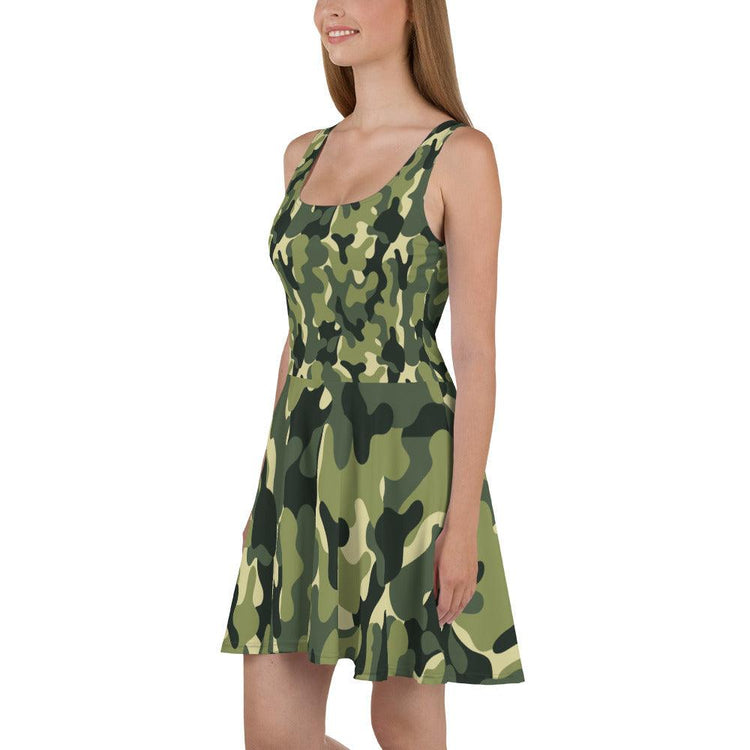 Green Camo Skater Dress