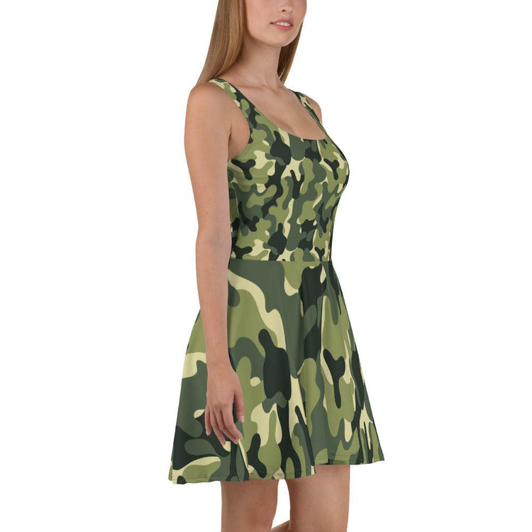 Green Camo Skater Dress