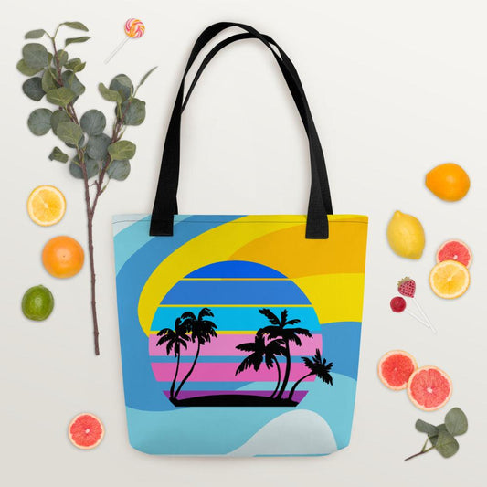 Retro Sunset Beach Tote Bag