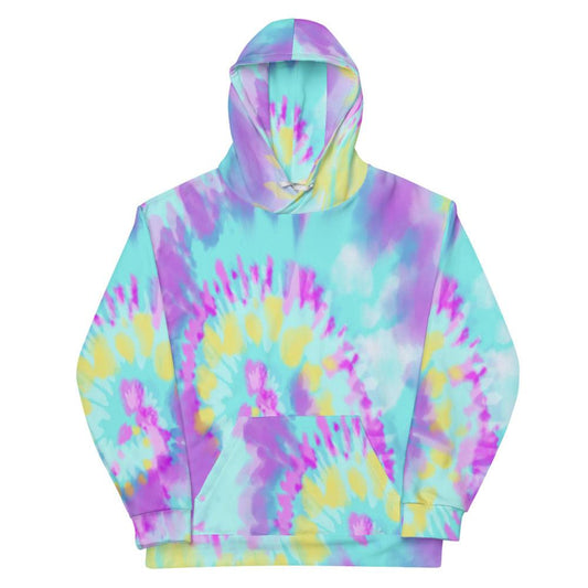 Tie-Dye Pale Blue and Pink Unisex Hoodie