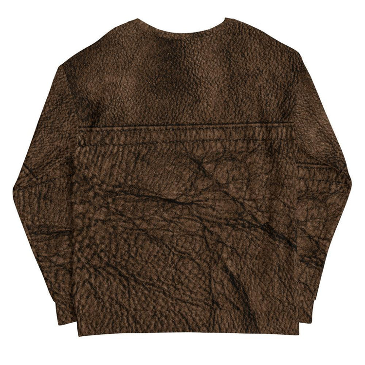 Brown Leather Unisex Sweatshirt