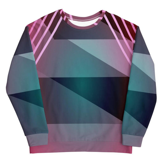 Green and Pink Geometric Unisex Sweatshirt