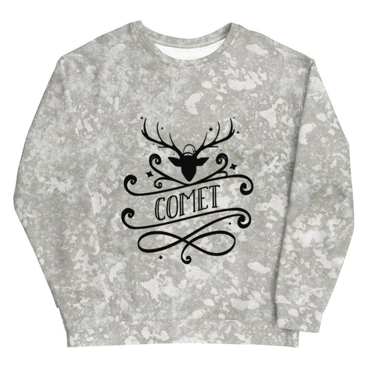 Silver Reindeer "Comet" Unisex Sweatshirt - MessyBunFun - Your Destination for Stylish Unisex Clothing, Tops and bottoms - MessyBunFun.com