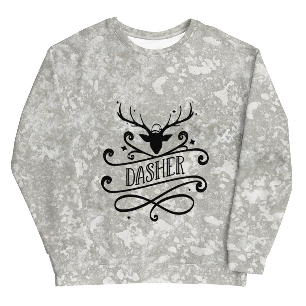 Silver Reindeer "Dasher" Unisex Sweatshirt - MessyBunFun - Your Destination for Stylish Unisex Clothing, Tops and bottoms - MessyBunFun.com