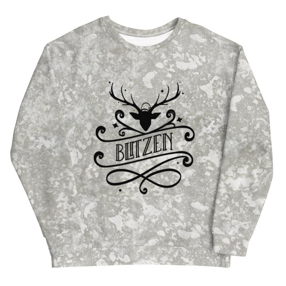 Silver Reindeer "Blitzen" Unisex Sweatshirt - MessyBunFun - Your Destination for Stylish Unisex Clothing, Tops and bottoms - MessyBunFun.com