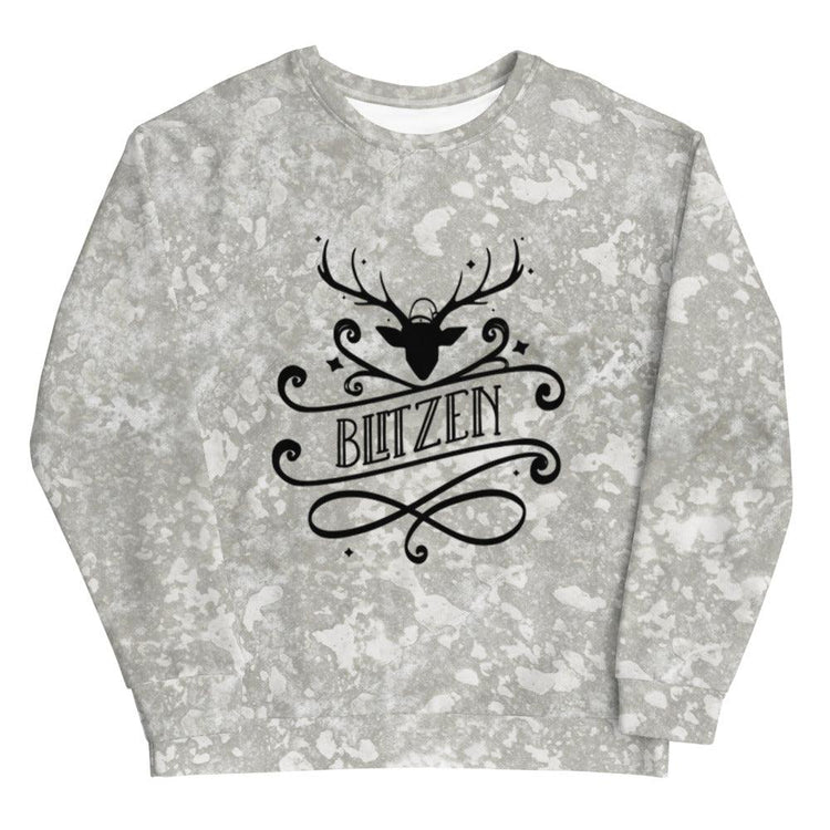 Silver Reindeer "Blitzen" Unisex Sweatshirt - MessyBunFun - Your Destination for Stylish Unisex Clothing, Tops and bottoms - MessyBunFun.com