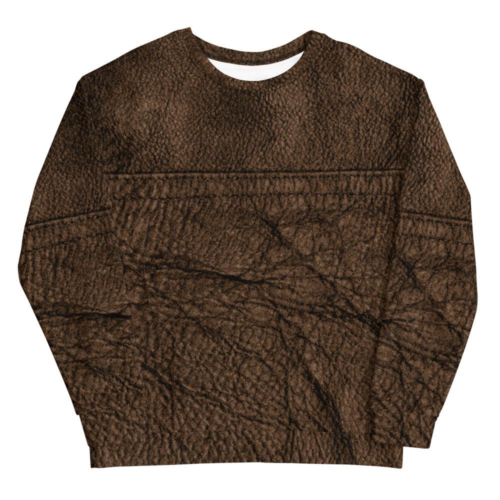 Brown Leather Unisex Sweatshirt