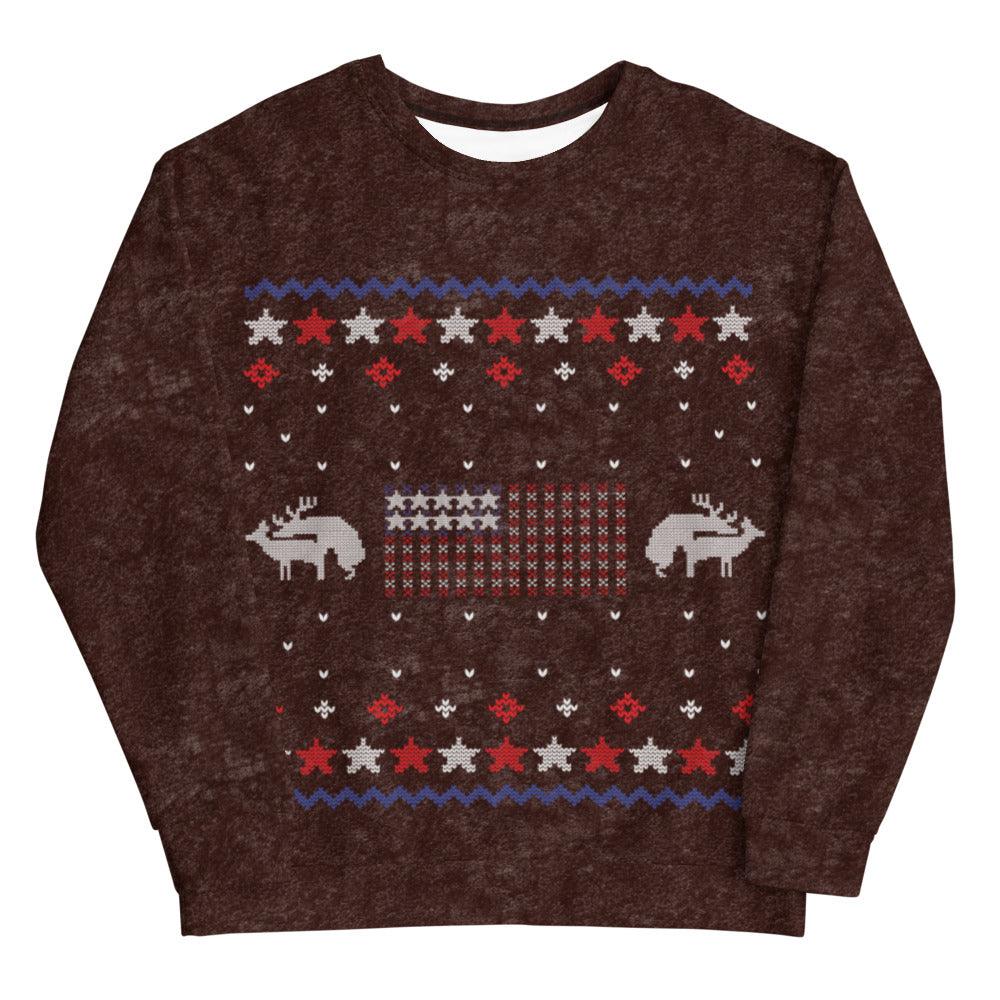 Dark Brown Humping Reindeer Unisex Sweatshirt