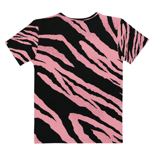 Pink Tiger Stripes Women's T-shirt - MessyBunFun - Your Destination for Stylish Unisex Clothing, Tops and bottoms - MessyBunFun.com