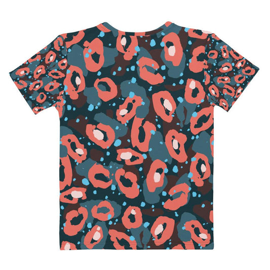 Red and Blue Leopard Women's T-shirt