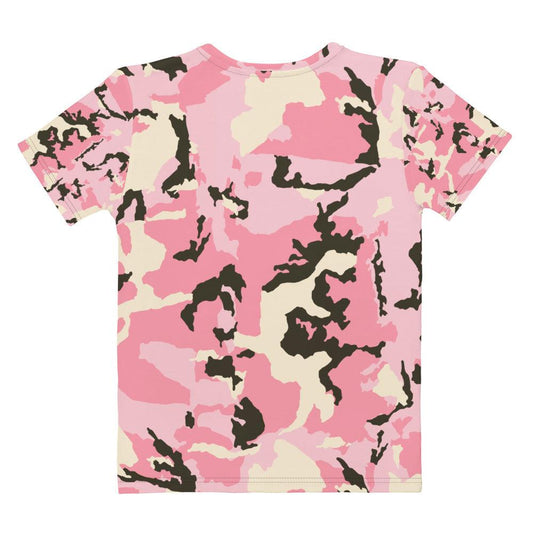 Pink and Black Camo AOP Women's T-shirt