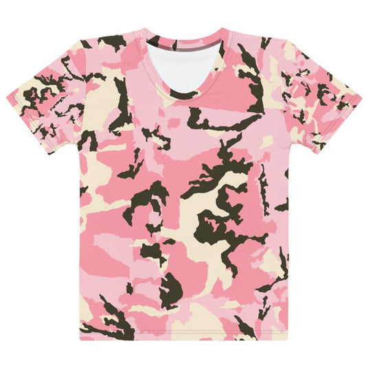 Pink and Black Camo AOP Women's T-shirt
