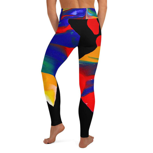 Multi Colored Paint High Wasted Yoga Leggings