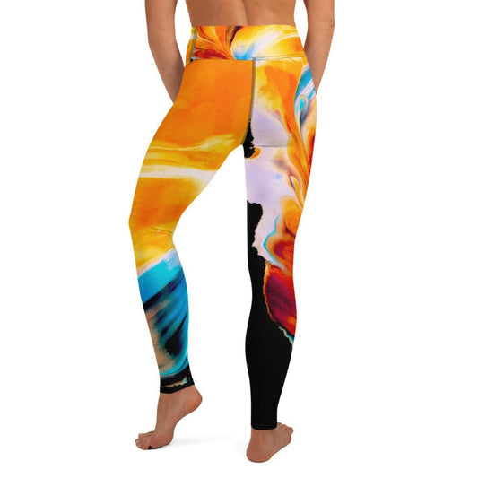 Orange Marble High Waisted Yoga Leggings