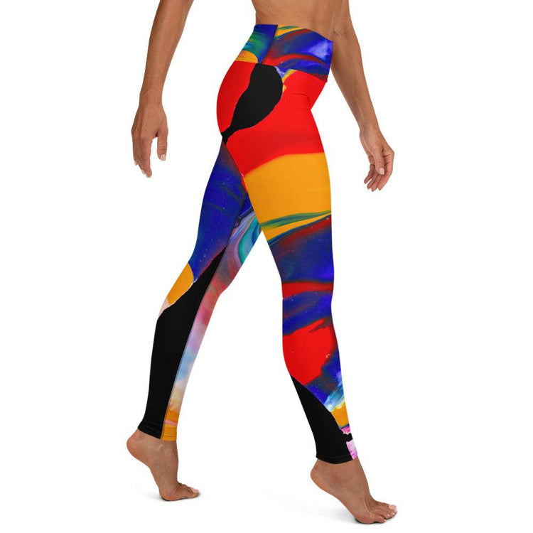 Multi Colored Paint High Wasted Yoga Leggings