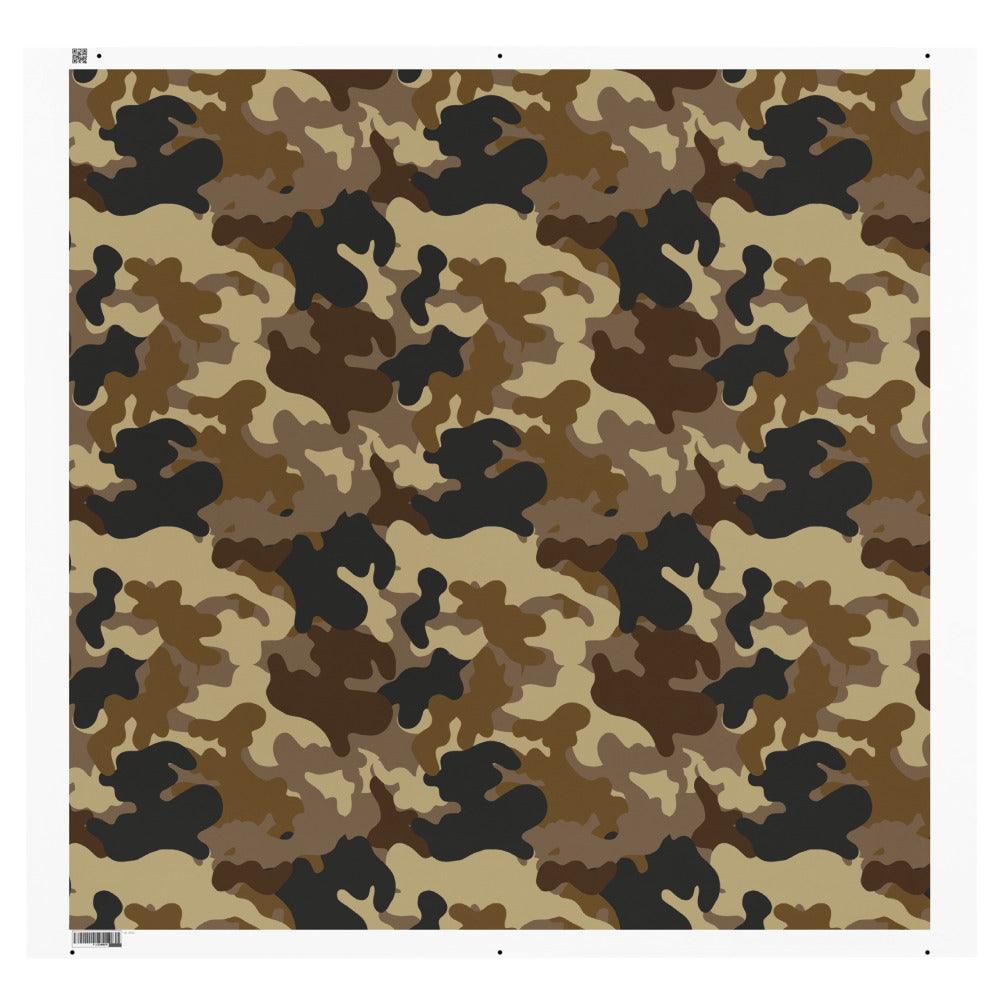 Brown Camo Recycled Polyester Fabric