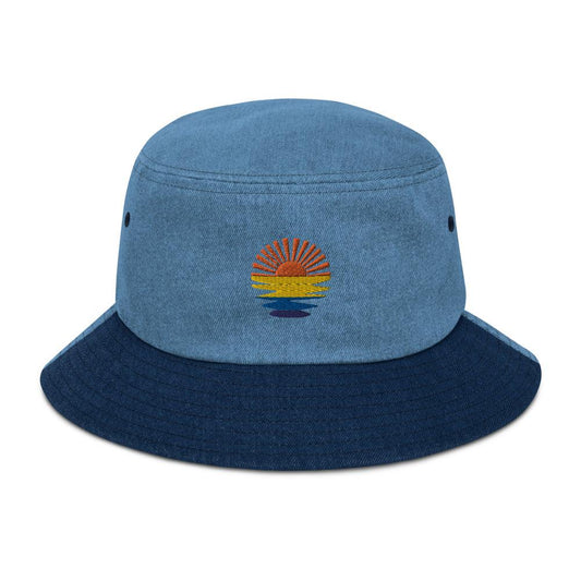 Sunset at The Beach Denim Bucket Hat