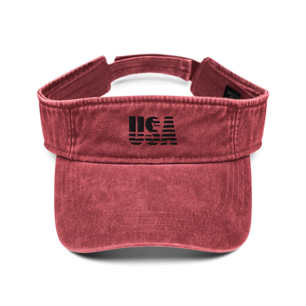 Embroidered USA Denim Visor - MessyBunFun - Your Destination for Stylish Unisex Clothing, Tops and bottoms - MessyBunFun.com