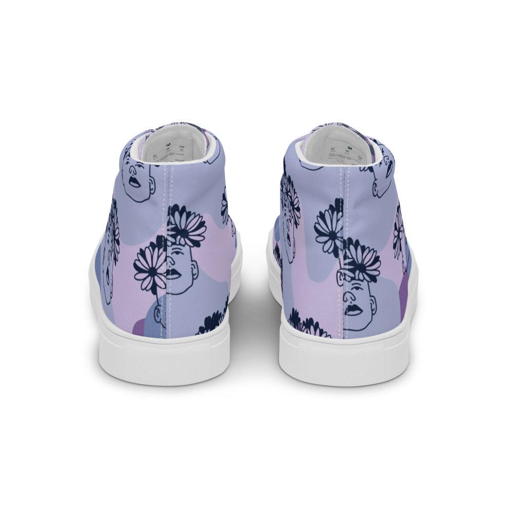 Shades of the Tropics Men’s High Top Canvas Shoes - MessyBunFun - Your Destination for Stylish Unisex Clothing, Tops and bottoms - MessyBunFun.com