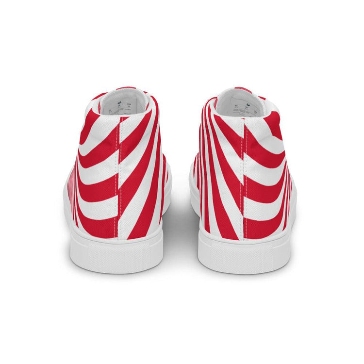 Peppermint Twist Men’s High Top Canvas Shoes