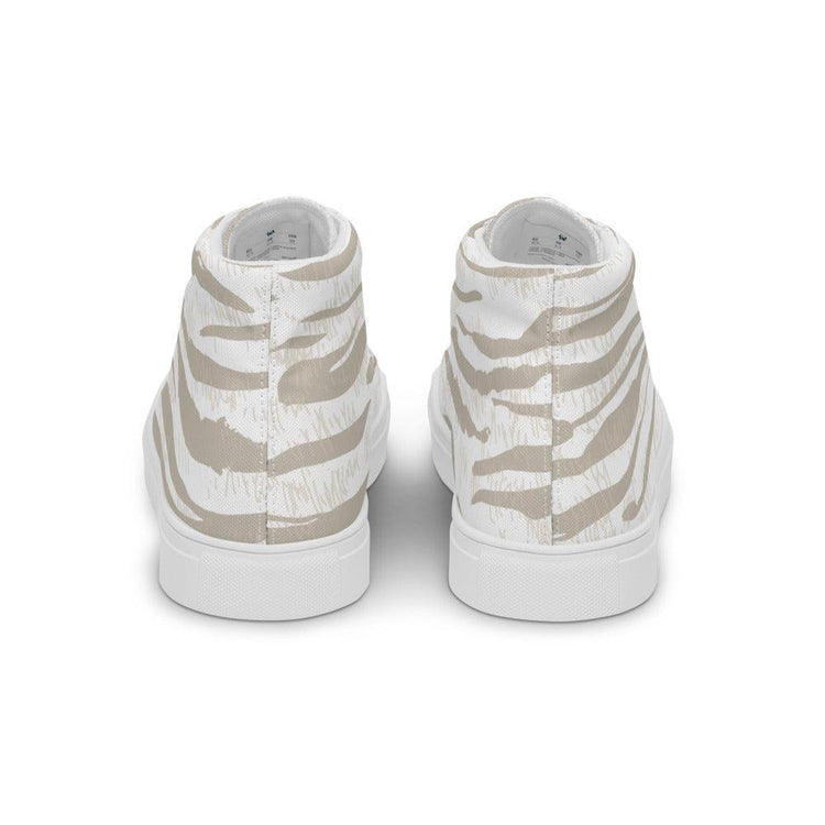 Muted Tiger Men’s High Top Canvas Shoes - MessyBunFun - Your Destination for Stylish Unisex Clothing, Tops and bottoms - MessyBunFun.com