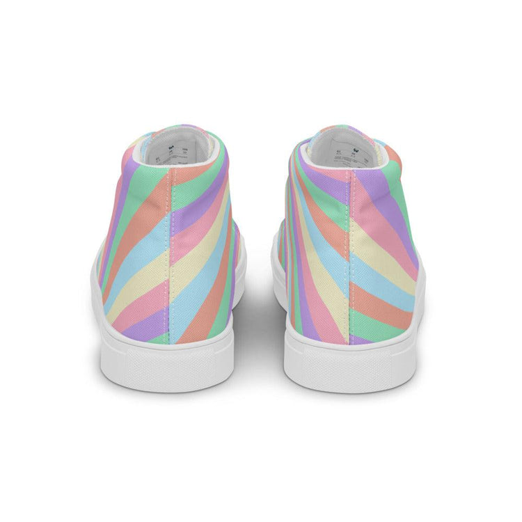 Rainbow Sunrise Men’s High Top Canvas Shoes - MessyBunFun - Your Destination for Stylish Unisex Clothing, Tops and bottoms - MessyBunFun.com