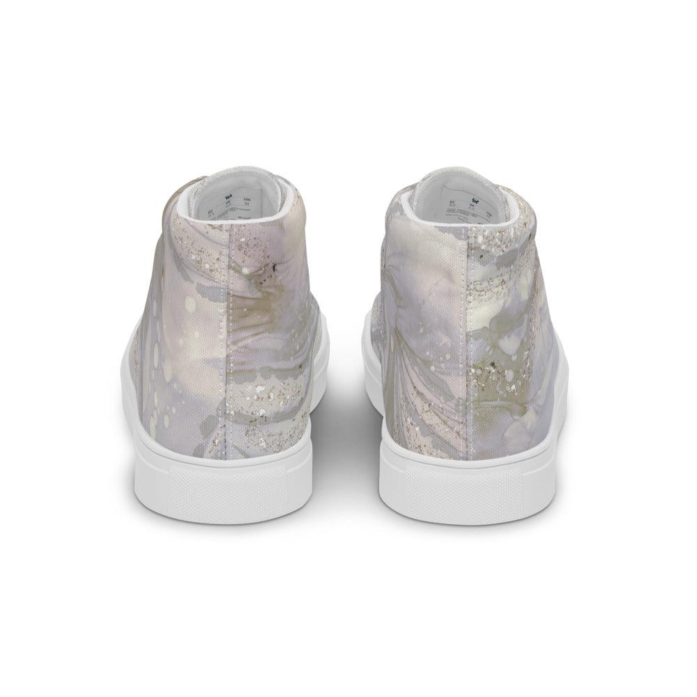 Silver Madness Men’s High Top Canvas Shoes - MessyBunFun - Your Destination for Stylish Unisex Clothing, Tops and bottoms - MessyBunFun.com