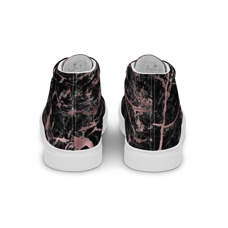 Bubble Gum Black Splatter Men’s High Top Canvas Shoes - MessyBunFun - Your Destination for Stylish Unisex Clothing, Tops and bottoms - MessyBunFun.com