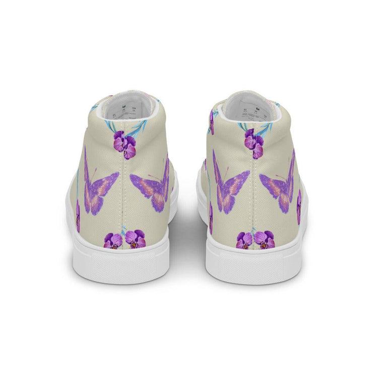 Butterfly Garden Men’s High Top Canvas Shoes