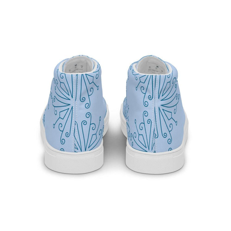 Blue Ornaments Men’s High Top Canvas Shoes - MessyBunFun - Your Destination for Stylish Unisex Clothing, Tops and bottoms - MessyBunFun.com