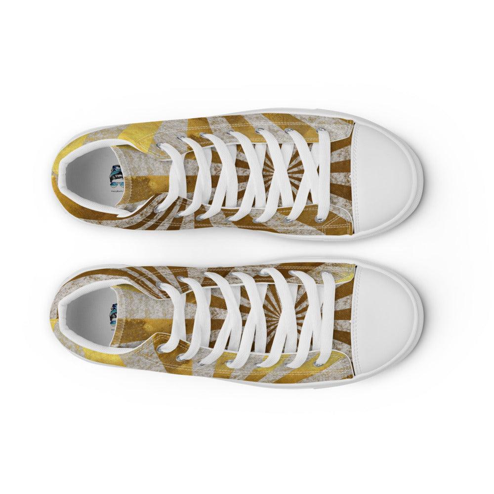 Sunrise Men’s High Top Canvas Shoes - MessyBunFun - Your Destination for Stylish Unisex Clothing, Tops and bottoms - MessyBunFun.com