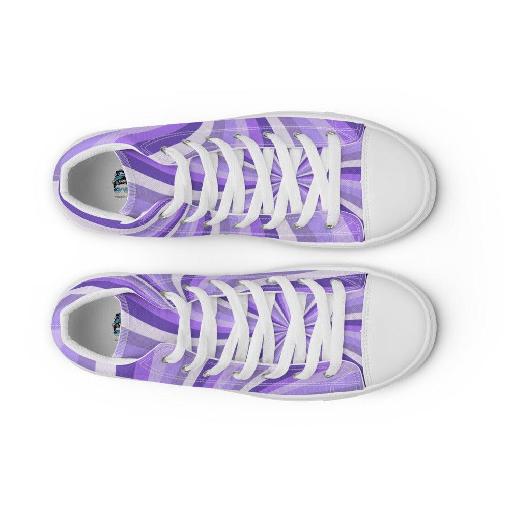 Purple Haze Men’s High Top Canvas Shoes