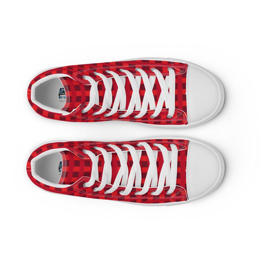 Red Gate Men’s High Top Canvas Shoes - MessyBunFun - Your Destination for Stylish Unisex Clothing, Tops and bottoms - MessyBunFun.com