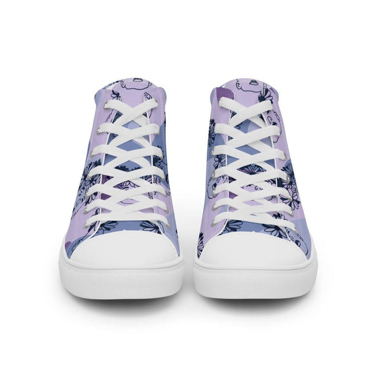 Shades of the Tropics Men’s High Top Canvas Shoes - MessyBunFun - Your Destination for Stylish Unisex Clothing, Tops and bottoms - MessyBunFun.com