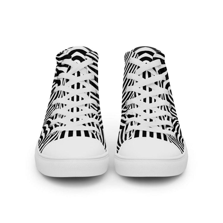 Zebra Black and White Stripes Men’s High Top Canvas Shoes