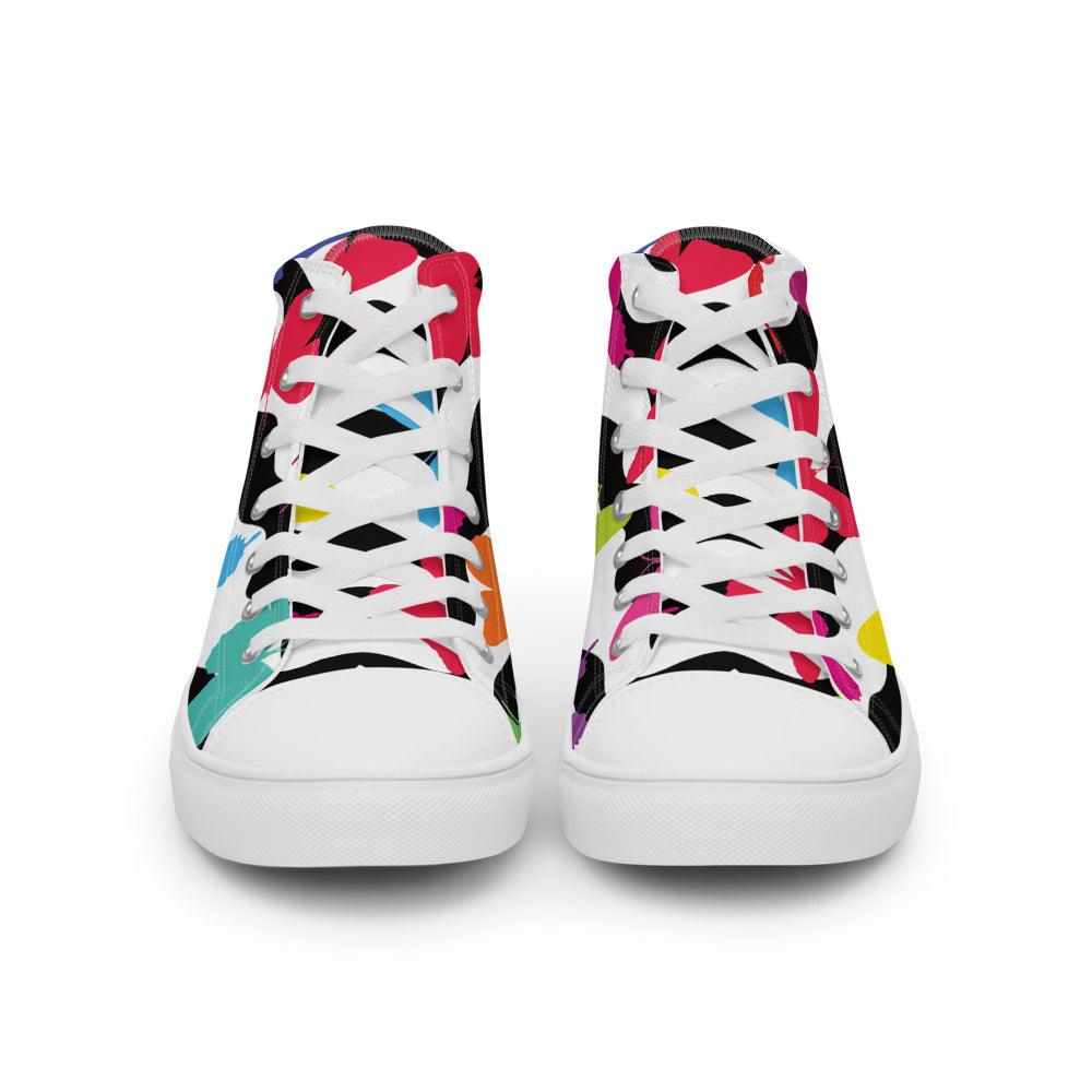 Butterfly Zig Zag Men’s High Top Canvas Shoes - MessyBunFun - Your Destination for Stylish Unisex Clothing, Tops and bottoms - MessyBunFun.com