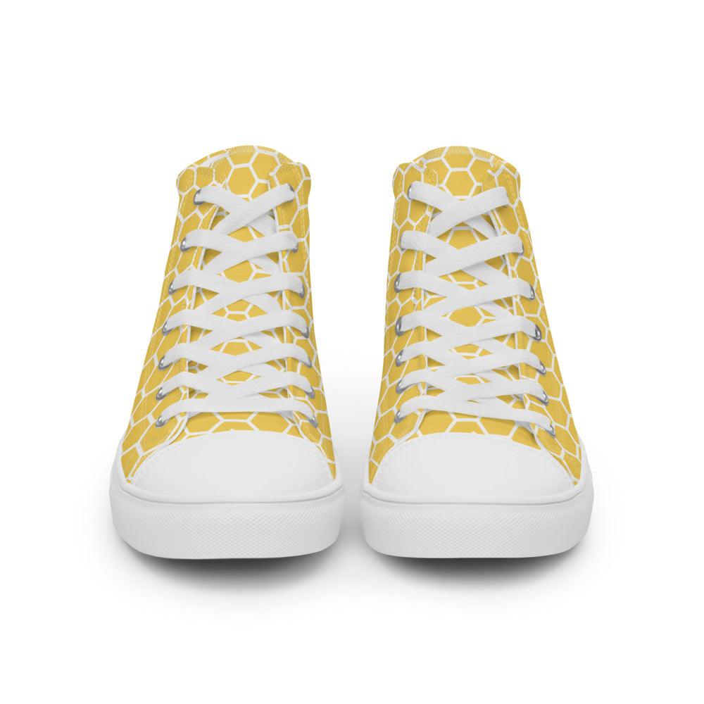 Honeycomb Men’s High Top Canvas Shoes