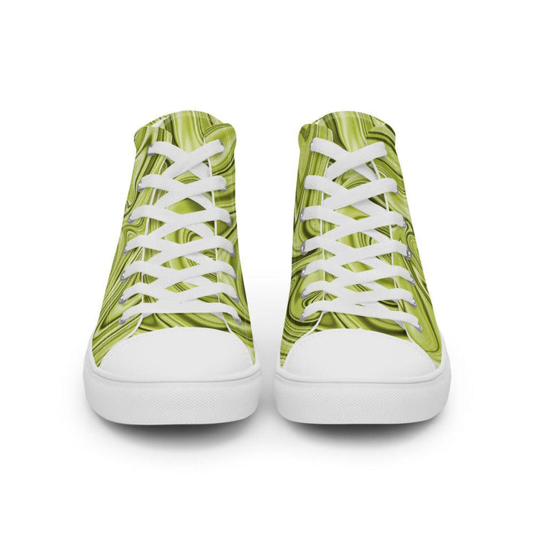 Marble Lime Men’s High Top Canvas Shoes