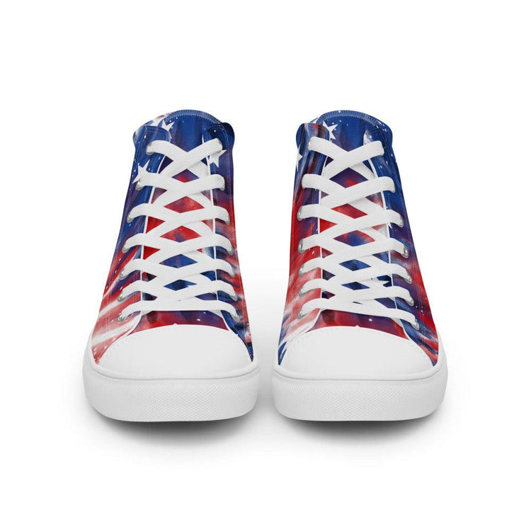 Celebrate USA Men’s High Top Canvas Shoes - MessyBunFun - Your Destination for Stylish Unisex Clothing, Tops and bottoms - MessyBunFun.com