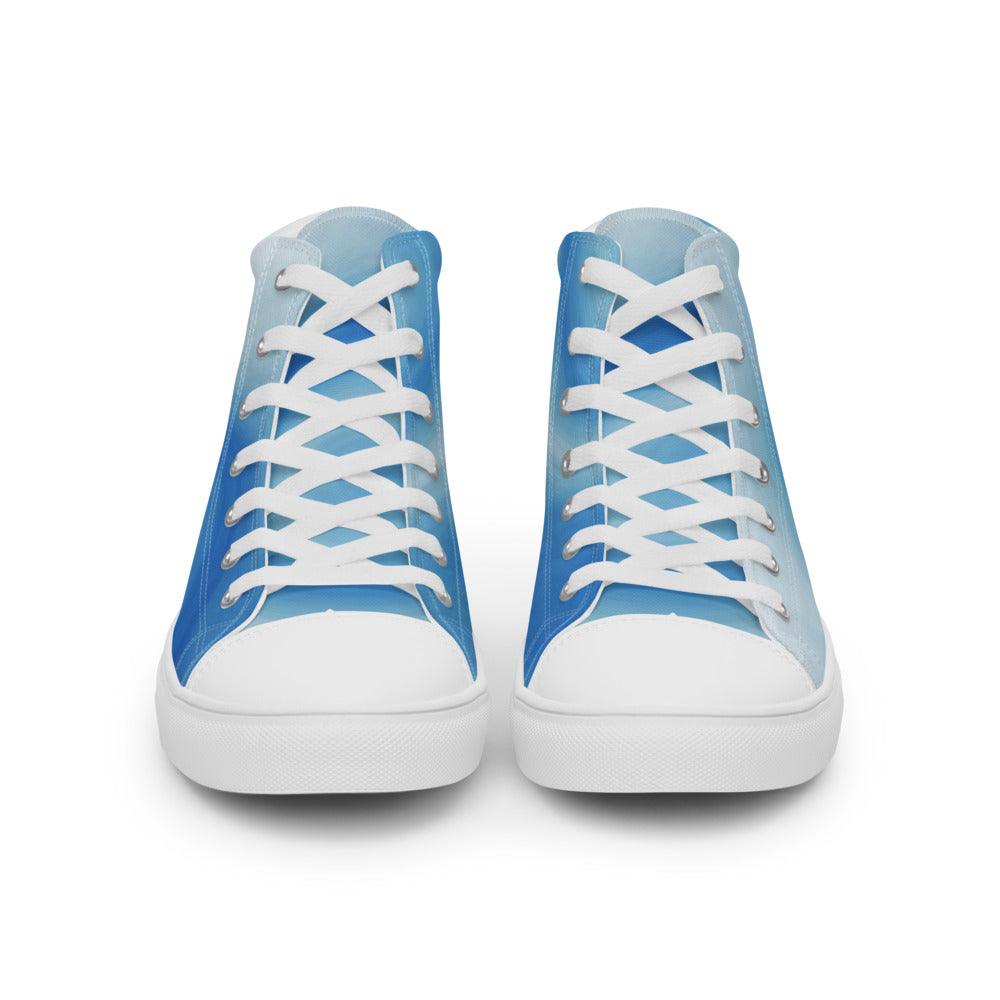 Blue Sky Men’s High Top Canvas Shoes - MessyBunFun - Your Destination for Stylish Unisex Clothing, Tops and bottoms - MessyBunFun.com