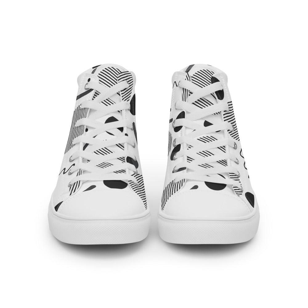 Party Time Men’s High Top Canvas Shoes - MessyBunFun - Your Destination for Stylish Unisex Clothing, Tops and bottoms - MessyBunFun.com