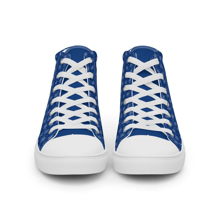 Calico Blue Men’s High Top Canvas Shoes - MessyBunFun - Your Destination for Stylish Unisex Clothing, Tops and bottoms - MessyBunFun.com