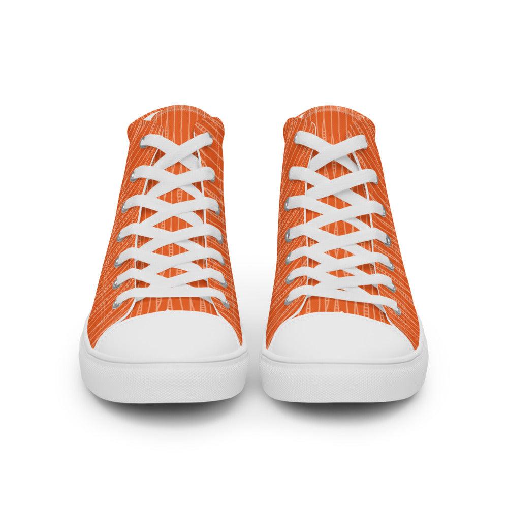 Orange Peel Men’s High Top Canvas Shoes - MessyBunFun - Your Destination for Stylish Unisex Clothing, Tops and bottoms - MessyBunFun.com