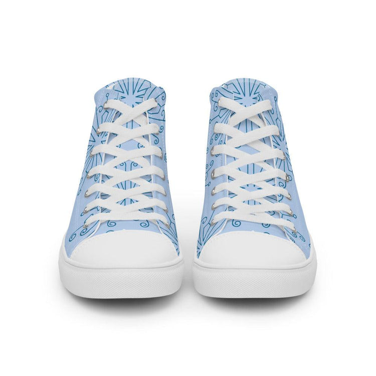 Blue Ornaments Men’s High Top Canvas Shoes - MessyBunFun - Your Destination for Stylish Unisex Clothing, Tops and bottoms - MessyBunFun.com