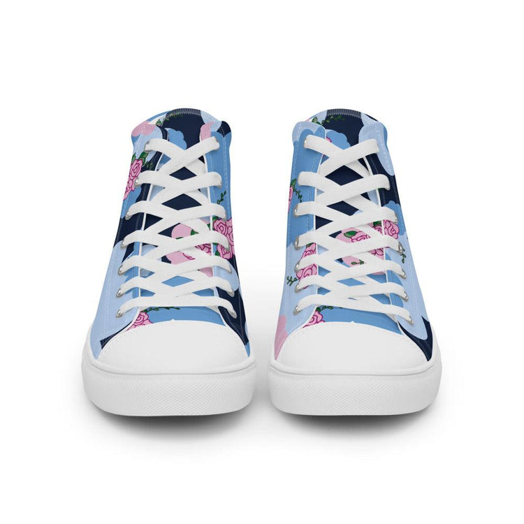 Midnight Roses Men’s High Top Canvas Shoes - MessyBunFun - Your Destination for Stylish Unisex Clothing, Tops and bottoms - MessyBunFun.com