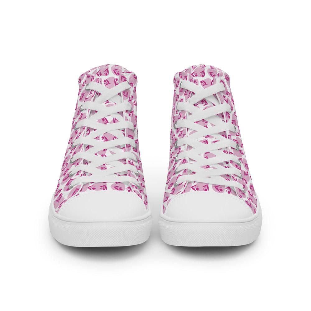 Roses in a Row Men’s High Top Canvas Shoes - MessyBunFun - Your Destination for Stylish Unisex Clothing, Tops and bottoms - MessyBunFun.com