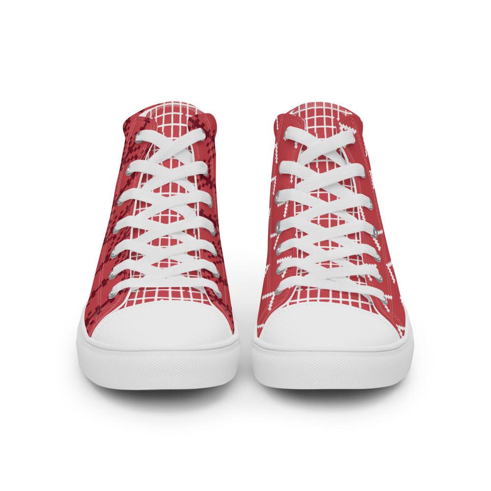 Fraternal Twins Men’s High Top Canvas Shoes - MessyBunFun - Your Destination for Stylish Unisex Clothing, Tops and bottoms - MessyBunFun.com